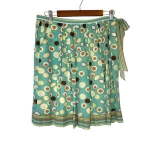 Max Studio Polka Dot Skirt Silk Cotton Blend Retro Inspired Women's Small